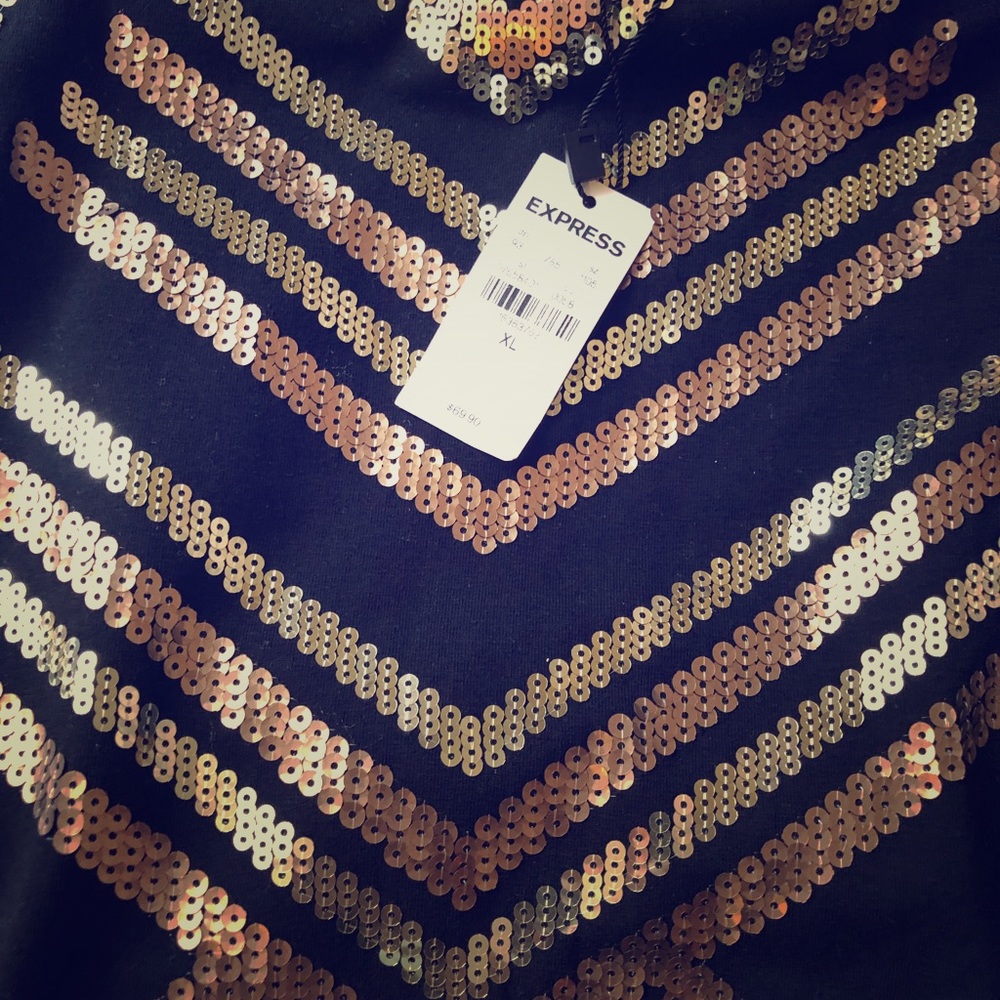 Express Sequined Tribal Inspired Mini Skirt.